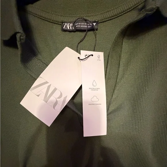 NWT Zara Dark Green Cropped Top - Picture 5 of 6